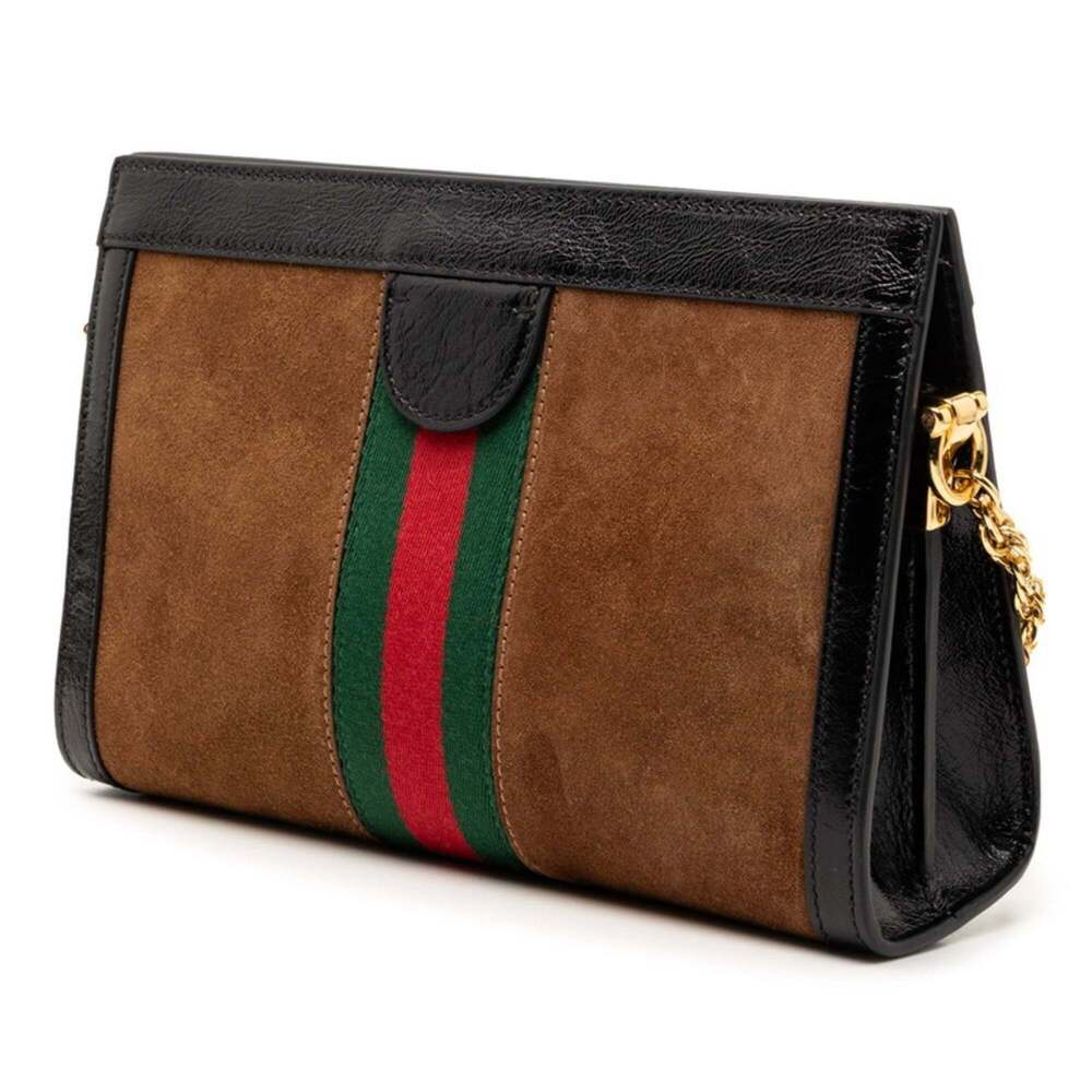GUCCI Authentic Brown Leather Shoulder Bag - Picture 2 of 6